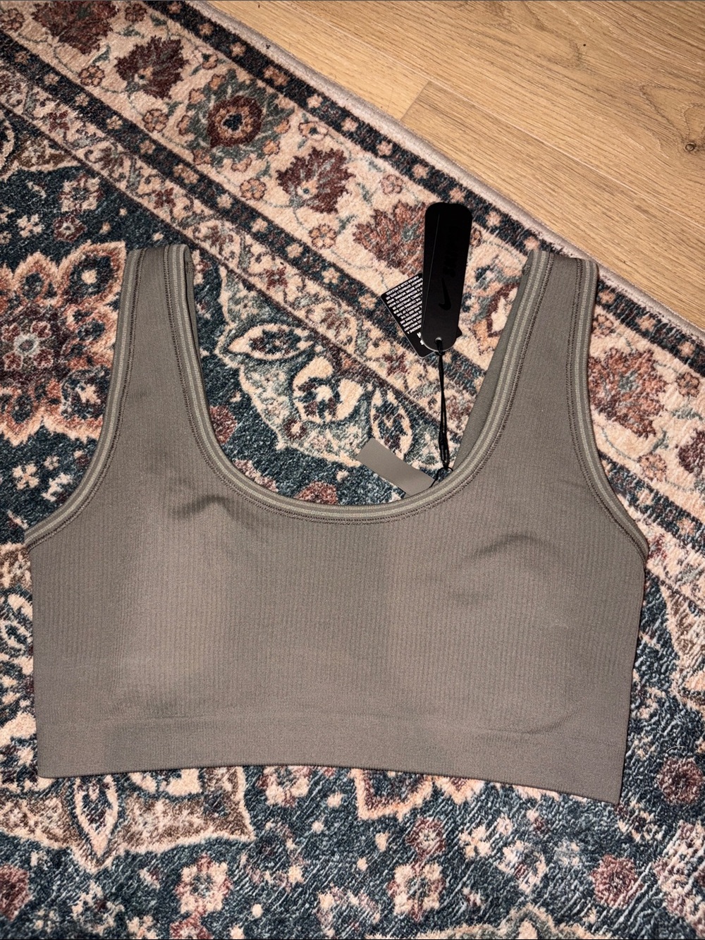 SKIMS Olive Ribbed Scoop Sports Bra